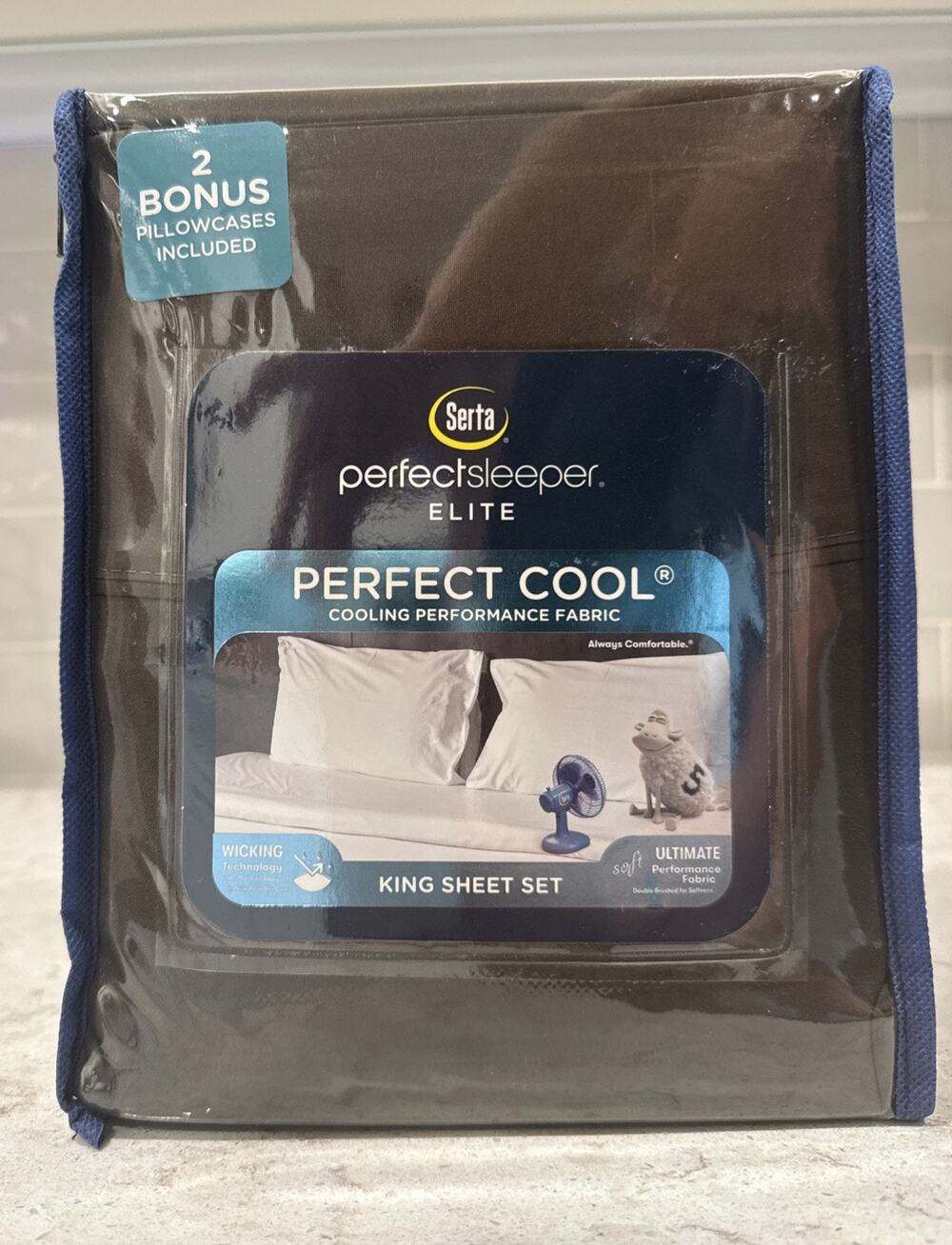 6 Piece King Size DARK BROWN Perfect Sleeper Elite Cooling Fabric Sheet Set NEW